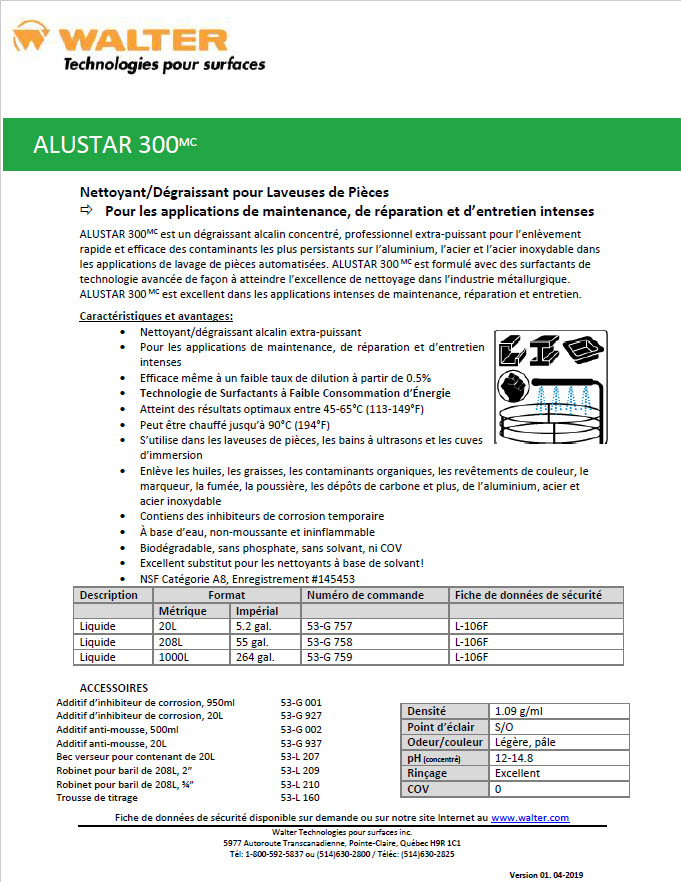Technical Datasheet - ALUSTAR 300